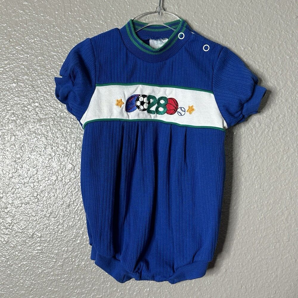Vtg 90s Healthtex Bubble Sports Romper 12 Months